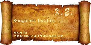 Kenyeres Evelin névjegykártya